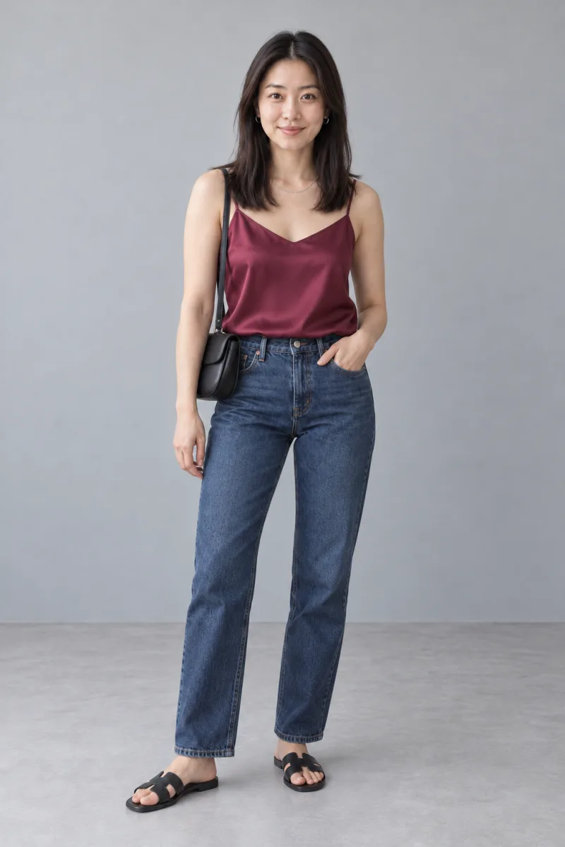 Berry with denim