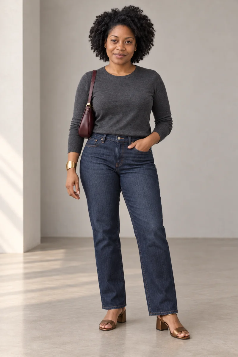 Denim, with a warm glint