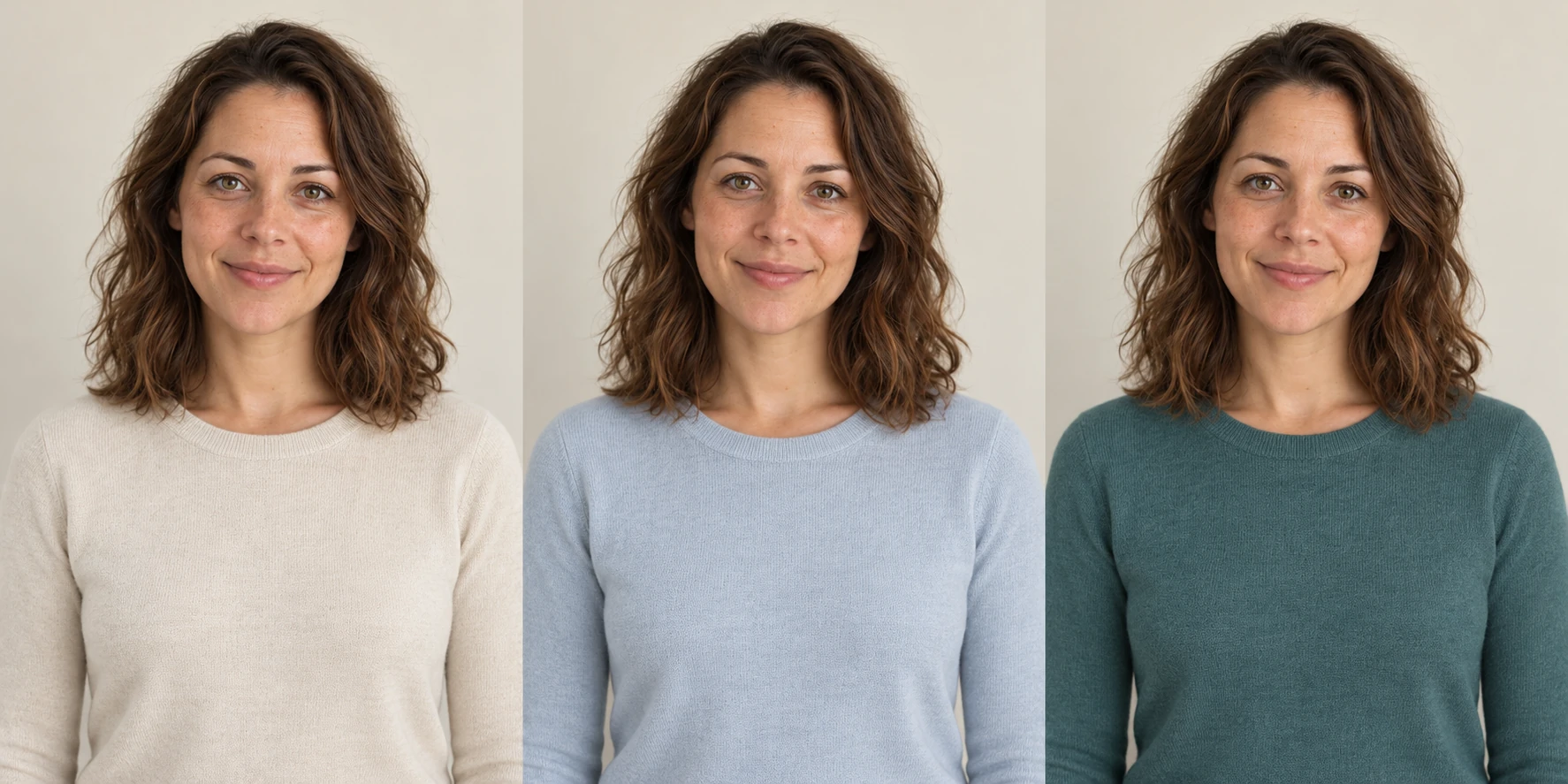 Three clothing colour directions