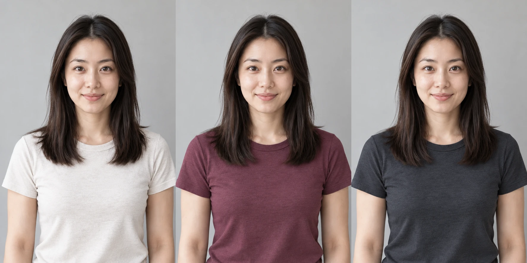 Three clothing colour directions