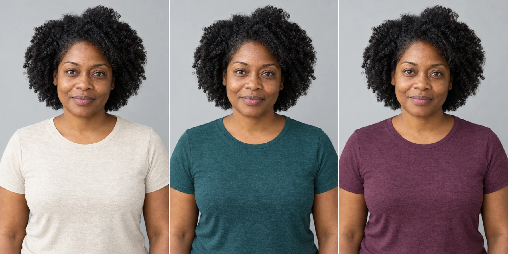 Three clothing colour directions